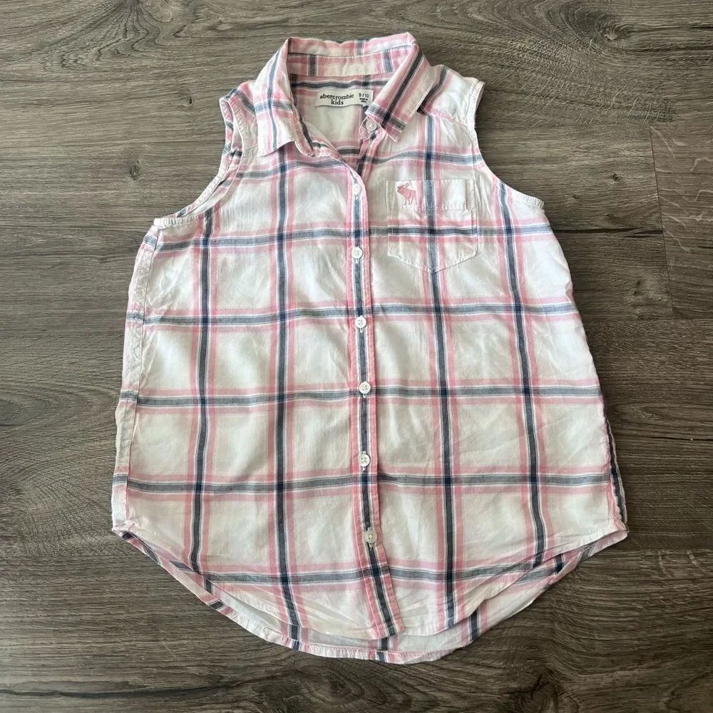 Abercrombie sleeveless button up Girl size 9/10